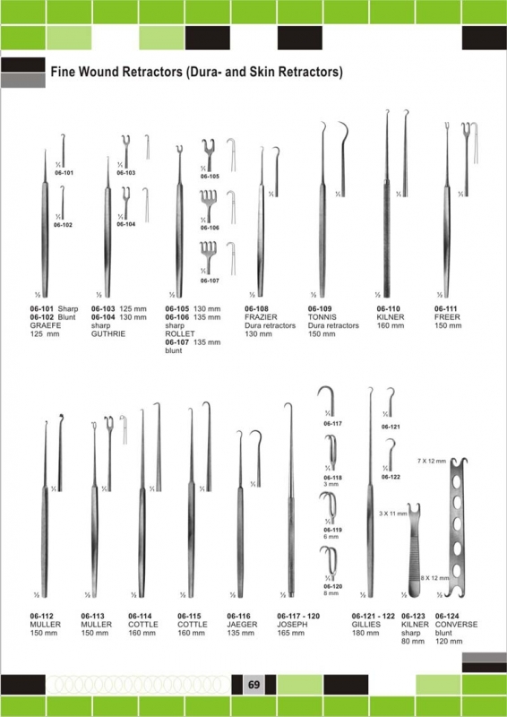 fine wound retractors(dura-and skin retractors)  