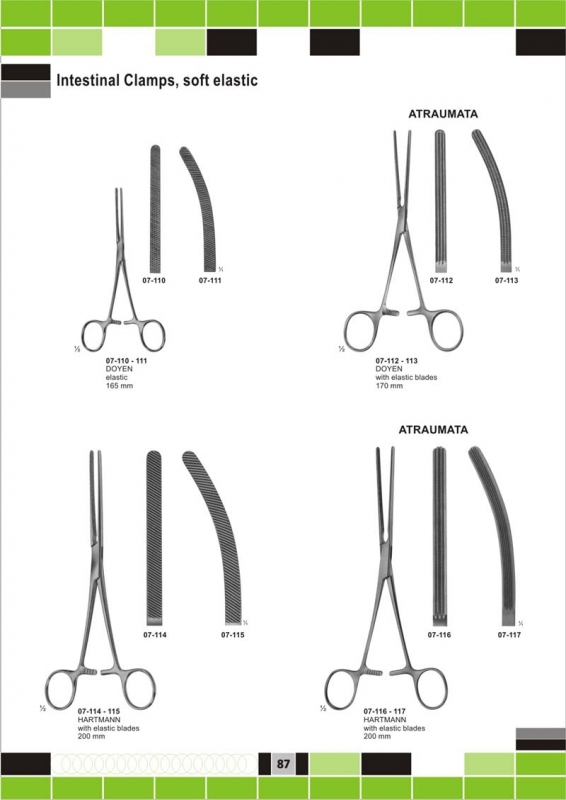 Intestinal Clamps, Soft Elastic