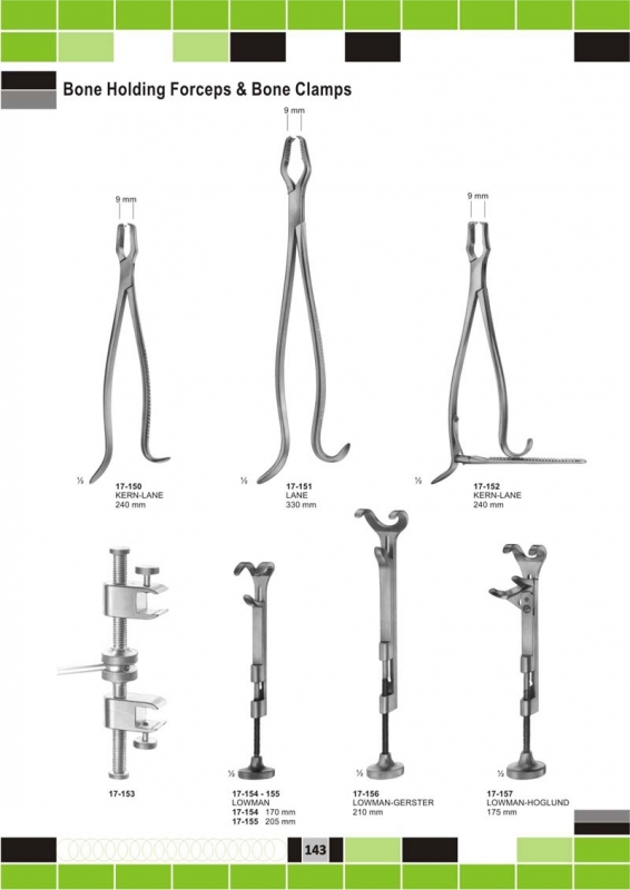 Bone Holding Forceps and Bone Clamps